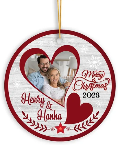 Miniatura 16 de Adorno de bebé de primera Navidad con foto personalizada, adorno de árbol de Navidad con foto personalizada, adorno de recuerdo de bebé, regalo