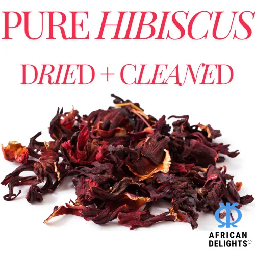 Miniatura 3 de African Delights Flores de hibisco para té, Sobolo, Bissap, acedera, zobo, flor de Jamaica, auténtico sabor africano, color rojo intenso, natural