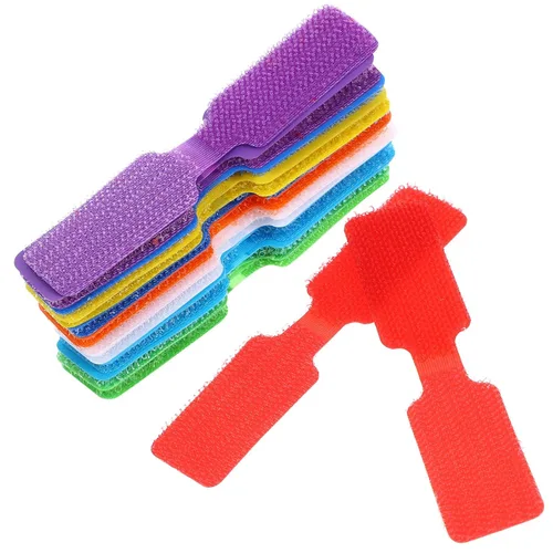BESPORTBLE 24pcs Reusable Nylon Cable Labels Multi-Color Cord Tags Flexible Cable Organizers for Home Office Travel Versatile Management Straps for