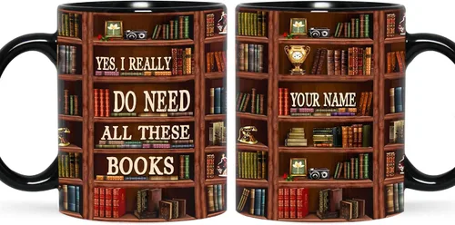 Miniatura 16 de B62112 - Taza de bibliotecario personalizada, motor de búsqueda original, estante de biblioteca, taza para amantes de los libros, color negro, 11