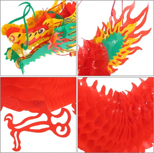 Miniatura 2 de Bememo 4.92 pies 3D chino Año Nuevo Dragón Decoraciones Colgantes Dragones Guirnalda Lunar Año Nuevo Chino Festival de Primavera Linterna Festival