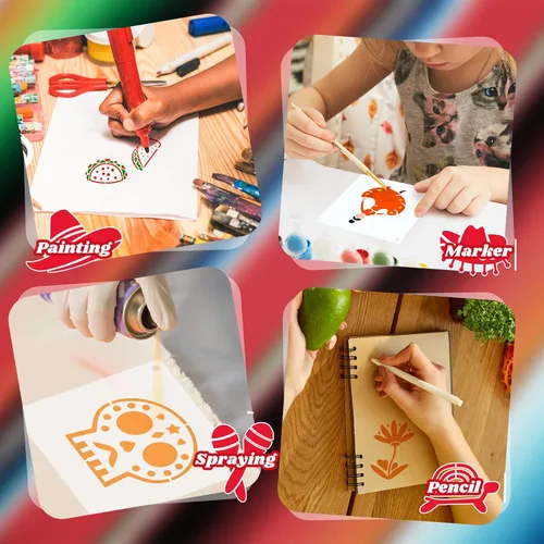 Miniatura 5 de 100 Piezas Plantillas para Pintar en Madera Plantillas Reutilizables Manualidades Plantillas de Dibujo Vacaciones Papel de Pared para Bricolaje