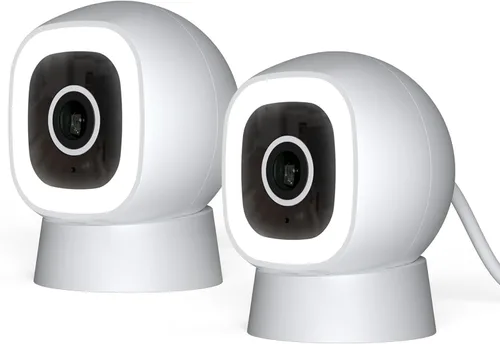 Luna - Cámaras con cable AI 2K para seguridad del hogar, exterior/interior, Wi-Fi de 2.4 GHZ, alertas inteligentes, visión nocturna a color, Blanco