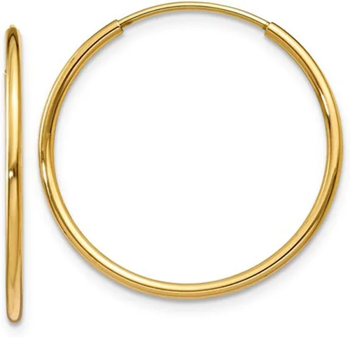 Miniatura 13 de Aretes de aro infinito de oro de 14k, tubo de 1,25 mm de grosor