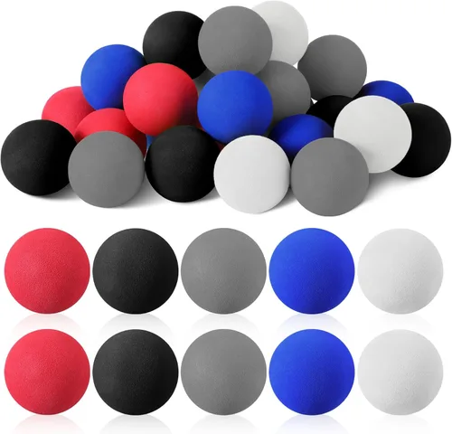 Syhood 24 pelotas de hockey sobre la rodilla para niños, mini pelotas de hockey de espuma suave para piso interior, mini palo, fiestas, colores