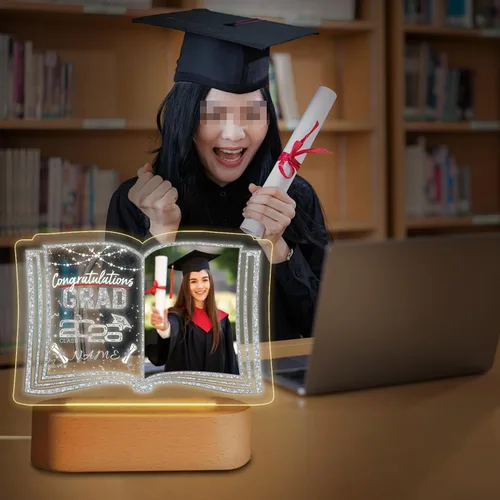 Miniatura 5 de Regalos de graduación personalizados luz nocturna con nombre de foto, lámpara LED de graduación personalizada 2026 para mujeres y hombres, regalos
