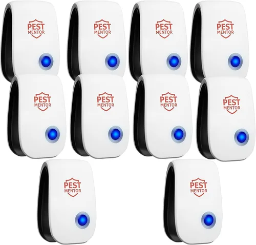 Paquete de 10 repelentes ultrasónicos de plagas, repelente electrónico de insectos para insectos, cucarachas, roedores, repelente de ratas, enchufe