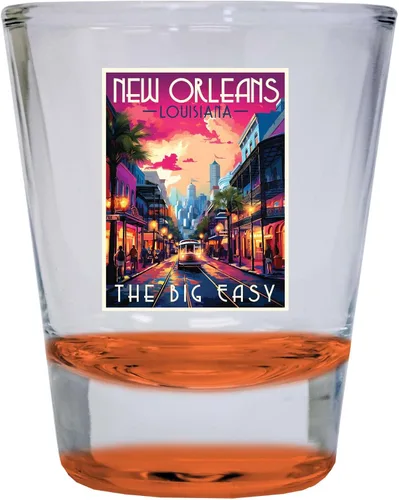 Miniatura 4 de New Orleans Louisiana Design B Souvenir - Vaso de chupito redondo de 1.5 onzas, color azul, paquete de 2