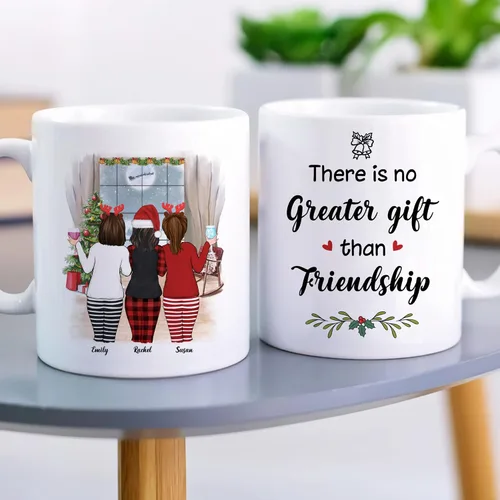 Miniatura 3 de Gossby Taza de café de Navidad personalizada para amigas, regalos de amistad personalizados para mujeres con diseño, nombre, regalos de mujer