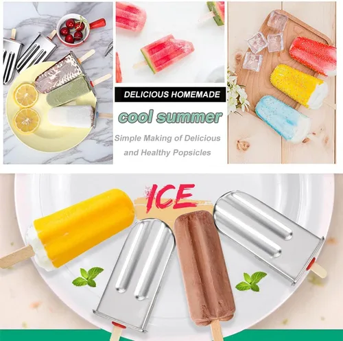 Miniatura 6 de Molde de paletas de acero inoxidable 304 con soporte de paletas de acero inoxidable, base de bastidor, molde para paletas de hielo, moldes
