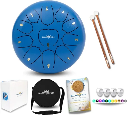 Miniatura 9 de El Balmy Drum - Tambor de Lengua de Acero de 6 Pulgadas de 8 Notas, Instrumento de Tambor de Acero, Tambores para Niños y Adultos, Juego de Tambor