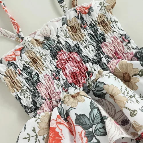 Miniatura 34 de Mameluco para bebés y niñas de 3, 6, 9, 12, 18 meses, enterizo de manga corta, fruncido, faldas y dobladillo, diadema