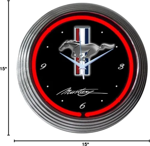 Miniatura 2 de Neonetics Mustang Reloj de pared de neón, 15