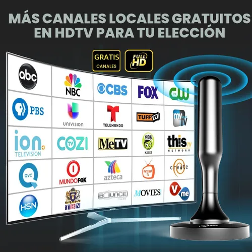 Miniatura 2 de HIDB Antena de TV para Smart TV en interiores, antenas digitales HD para interiores con base magnética fuerte, fácil instalación, recepción de largo