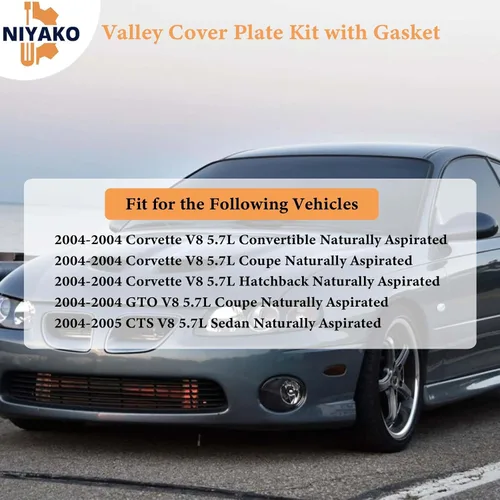 Miniatura 2 de Valley Kit de placa de cubierta con junta de repuesto # 12577927 Fit Chevy Corvette CTS-V Pontiac GTO LS1 LS6