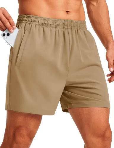 Miniatura 12 de MAGCOMSEN Pantalones cortos deportivos para hombre, 5 pulgadas, ligeros, para baloncesto, correr, entrenamiento, con bolsillos con cremallera