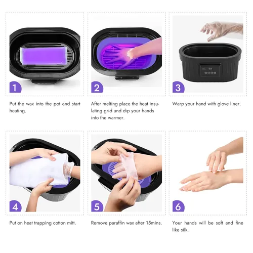 Miniatura 5 de Waxkiss - Máquina de cera de parafina para manos y pies, baño de parafina de 169.1 fl oz con calentador de cera de parafina de lavanda para spa