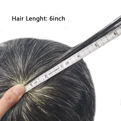 Miniatura 7 de Toupee para hombres Cabello humano real para hombre Toupee Hair Piece para hombres Fine Mono Men Sistema de cabello Poly Skin Sistema de cabello