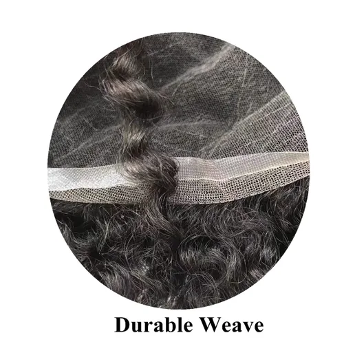 Miniatura 3 de Afro Toupee Hair Piece para hombres negros Encaje suizo completo Afro Hombres Toupee cabello humano rizado hombres onda unidades de cabello