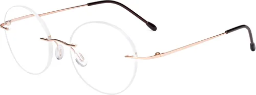 Miniatura 17 de Eyekepper Paquete de 3 lentes de lectura redondos de metal sin montura para mujeres y hombres, lectores circulares sin marco (azul/rojo/púrpura) +