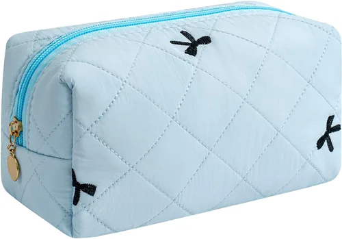 Miniatura 27 de Bolsa de maquillaje de viaje para mujeres y niñas, bolsa de maquillaje con cremallera, flores florales, organizador de maquillaje, bolsa de tela