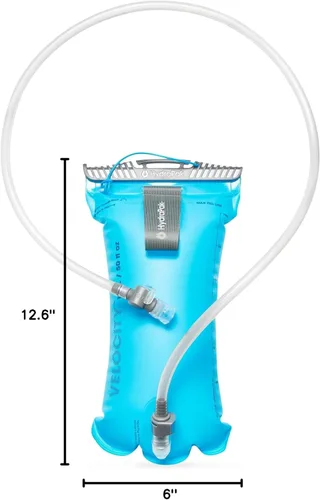 Miniatura 7 de HydraPak Velocity Depósito de hidratación (1.5L, 2L, 3L), cámara de agua ultraligera, válvula de mordida autosellante, a prueba de fugas, Malibú