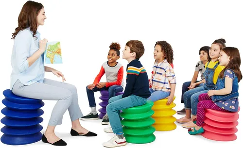 Miniatura 7 de KidsErgo Taburete ergonómico para sentarse activo (azul)