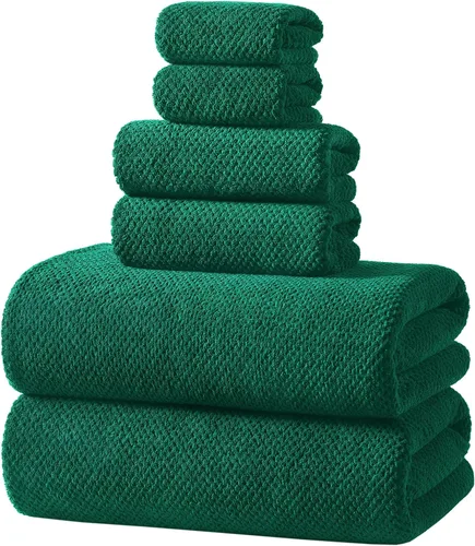Miniatura 11 de REDKISS Juego de toallas de baño de 6 piezas, 2 paños de baño, 2 toallas de mano, 2 toallas de baño, forro polar coral ultra fibra, súper