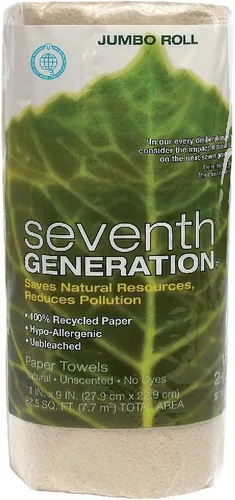 Miniatura 10 de Seventh Generation Toallas de papel sin blanquear, 100% papel reciclado, 30 rollos jumbo Marrón