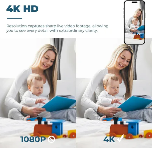 Miniatura 6 de Mini cámara 2026 4K WiFi inalámbrica pequeña portátil HD niñera con detección de movimiento, almacenamiento en la nube y SD, visión nocturna, gran