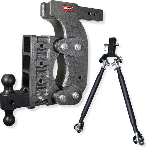 Miniatura 5 de GEN-Y Hitch Enganche de remolque resistente para receptor de 2.5 pulgadas, caída y elevación de 6 pulgadas con 4 posiciones ajustables, incluye