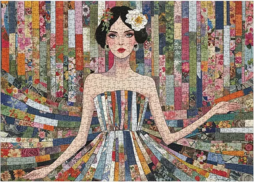Miniatura 15 de Beautiful Women Flower Puzzles for Adults 1000 Pieces Nature, Colorful Floral Butterfly Art Jigsaw Puzzles, Impossible Hard Difficult Challenging