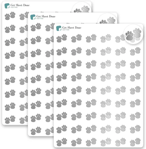 Miniatura 10 de Paw - Calcomanías para planificador de mascotas, 54 láminas doradas (1/2 pulgadas), recordatorio de medicamentos para el cuidado de perros y gatos