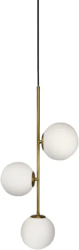 Miniatura 9 de Lámpara colgante de cristal blanco con forma de globo de 2 luces, bola de vidrio blanca y latón dorado Matel lámpara colgante lámpara de techo
