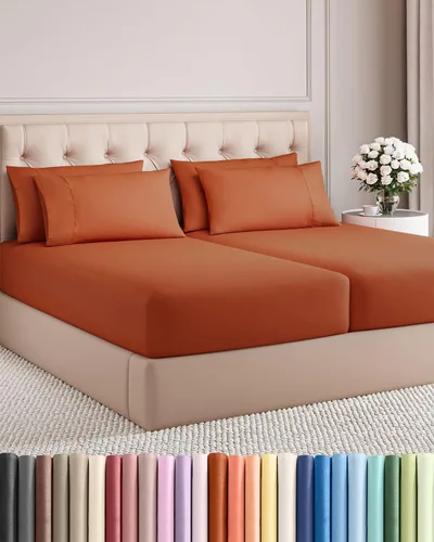 Miniatura 165 de Juego de sábanas Queen de 6 piezas, sábanas tamaño Queen, ropa de cama suave de lujo de hotel, refrescante, cómoda y transpirable, 1 encimera, 1 26