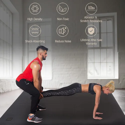 Miniatura 5 de GXMMAT Large Exercise Mat 6'x4'/6'x5'/6'x6'(7mm), Thick Workout Mats for Home Gym Flooring, Extra Wide Non-Slip Durable Cardio Mat, Shoe Friendly