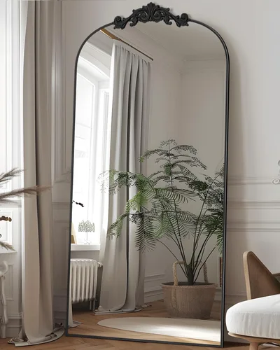 Miniatura 3 de Antok - Espejo arqueado de longitud completa, espejo de piso, 71 x 28 pulgadas con tallado, espejos de cuerpo completo para decoración del hogar