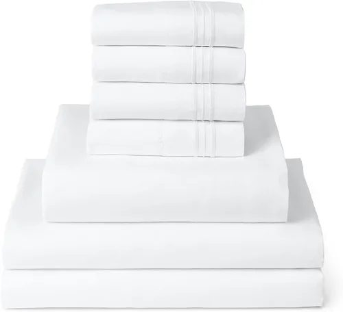 Miniatura 81 de Mellanni Juego de Sábanas Split King - Colección Icónica de 7 Piezas para Ropa de Cama, (Incluye 4 Fundas de Almohada), Bolsillo Profundo de 16 1394