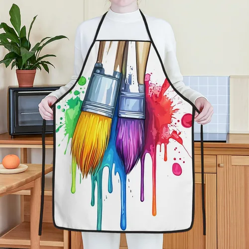 Miniatura 4 de Delantal artístico para pintar, colorido diseño de pinceladas para cocina, equipo de estudio de arte para adultos, suministros de arte de primavera