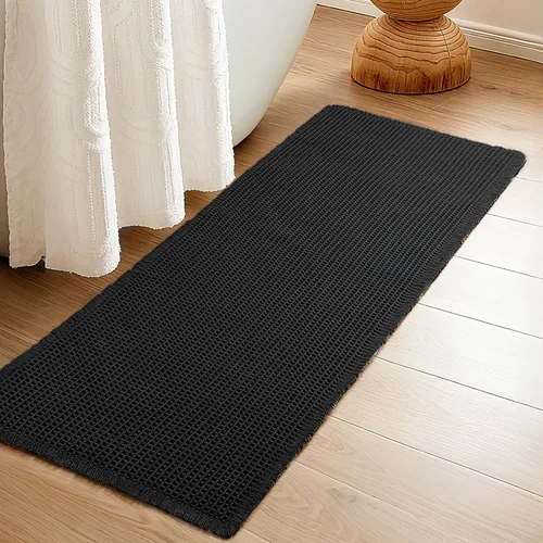 Miniatura 18 de Alfombra de Baño de Lujo tipo Waffle, Súper Absorbente Antideslizante, Alfombras de Baño Bohemias, Ultra Suaves y Cómodas, Lavables a Máquina