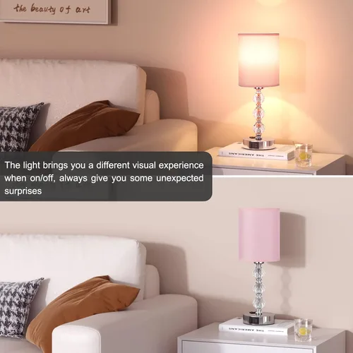 Miniatura 6 de Lámparas de noche táctiles blancas para dormitorios, lámpara de mesa de cristal con puerto de carga USB C+A y mesita de noche de salida de CA