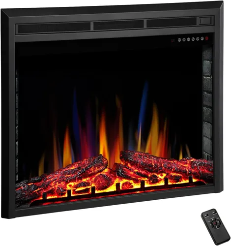 R.W.FLAME Inserto de chimenea eléctrica de 39 pulgadas, calentador de estufa eléctrico independiente y empotrado, pantalla táctil, control remoto,
