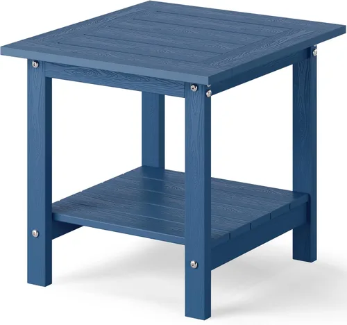 Miniatura 8 de YEFU Mesa auxiliar para exteriores para patio: 16 x 16 pulgadas, HIPS - Mesa auxiliar cuadrada pequeña para exteriores, mesas Adirondack de 2
