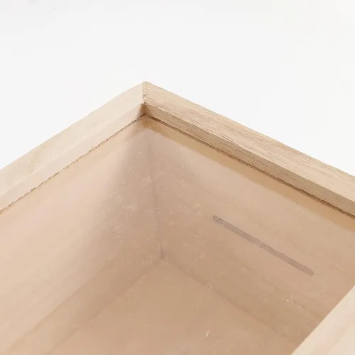 Miniatura 5 de Hucha de madera, alcancía transparente, caja de ahorros, tarro de ahorro, caja de ahorro decorativa, caja de sombras, puntas claras, moneda, ahorro