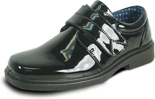 bravo! Mocasines clásicos sin cordones y cordones Oxford William Kid Dress Shoe Uniforme escolar con plantilla extraíble y punta cuadrada Negro