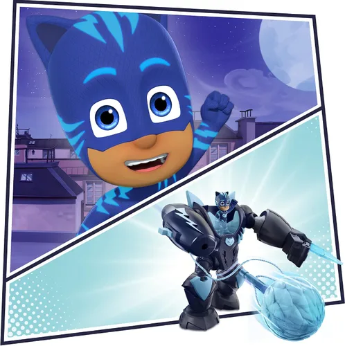 Miniatura 8 de PJ Masks Robo-Catboy - Juguete preescolar con luces y sonidos para niños de 3 años en adelante, traje de robot Catboy con figura de acción