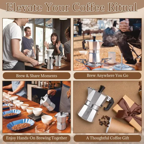 Miniatura 5 de 4 piezas de cafetera espresso a granel (1 taza de 1.7 fl oz), un bebé está preparando café, regalos de baby shower, invitados de boda, regalos