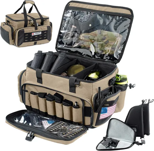 Miniatura 11 de Bolsa grande táctica para pistola de campo de tiro con 2 estuches para pistolas de diferentes tamaños