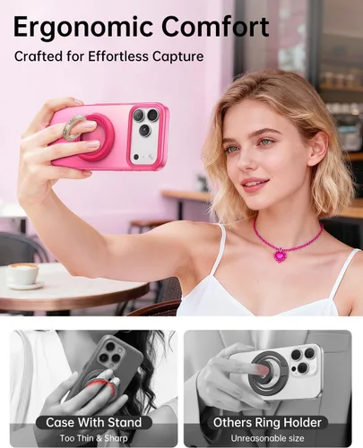 Miniatura 5 de SYNCWIRE Soporte magnético para anillo de teléfono MagSafe, rotación de 360°, agarre magnético de doble cara, soporte de anillo para teléfono