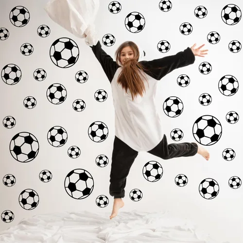 Miniatura 3 de 44 calcomanías de fútbol, fáciles de despegar y pegar, calcomanías de fútbol de pared para decoración de pared de fútbol para dormitorio de niños